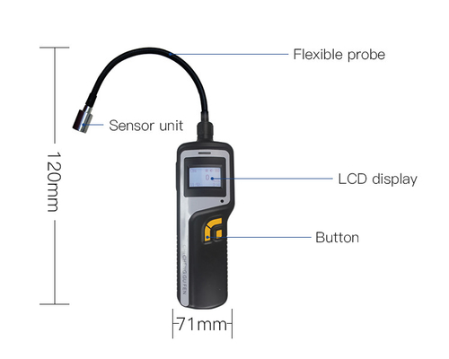 GC510 probe type portable handheld natural ch4 gas analyzer detector with butane gas sensor to give sound light vibration alarm